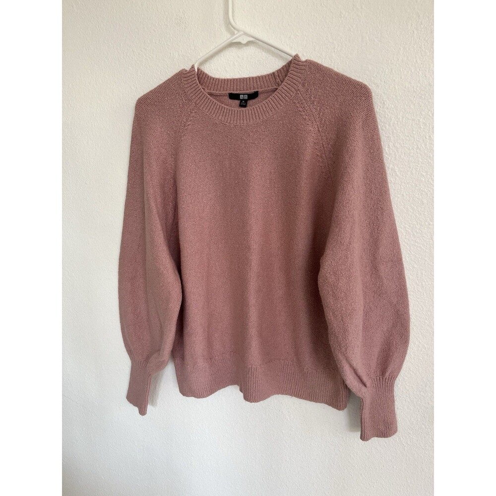 Uniqlo Soft Knit Crew Neck Jumper Sweater Womens Sz XL Rose Pink Cottagecore
